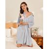 imageEkouaer Women Zipper Robe Lightweight House Coat Zipper Front Short Bathrobes Soft Nightgown with Pockets S3XLLight Grey
