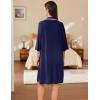 imageEkouaer Women Zipper Robe Lightweight House Coat Zipper Front Short Bathrobes Soft Nightgown with Pockets S3XLNavy Blue