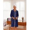 imageEkouaer Women Zipper Robe Lightweight House Coat Zipper Front Short Bathrobes Soft Nightgown with Pockets S3XLNavy Blue