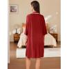 imageEkouaer Women Zipper Robe Lightweight House Coat Zipper Front Short Bathrobes Soft Nightgown with Pockets S3XLWine Red