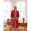 imageEkouaer Women Zipper Robe Lightweight House Coat Zipper Front Short Bathrobes Soft Nightgown with Pockets S3XLWine Red
