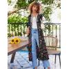 imageEkouaer Womens Zipper Robe 34 Sleeves Housecoat Full Length Nightgown Soft Loungewear Robe with Pockets S3XLBlack Floral