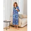 imageEkouaer Womens Zipper Robe 34 Sleeves Housecoat Full Length Nightgown Soft Loungewear Robe with Pockets S3XLBlue Paisley