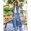 imageEkouaer Womens Zipper Robe 34 Sleeves Housecoat Full Length Nightgown Soft Loungewear Robe with Pockets S3XLBlue Paisley