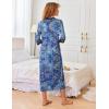 imageEkouaer Womens Zipper Robe 34 Sleeves Housecoat Full Length Nightgown Soft Loungewear Robe with Pockets S3XLBlue Paisley