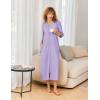 imageEkouaer Womens Zipper Robe 34 Sleeves Housecoat Full Length Nightgown Soft Loungewear Robe with Pockets S3XLLavender