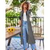 imageEkouaer Womens Zipper Robe 34 Sleeves Housecoat Full Length Nightgown Soft Loungewear Robe with Pockets S3XLMid Gray