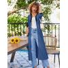 imageEkouaer Womens Zipper Robe 34 Sleeves Housecoat Full Length Nightgown Soft Loungewear Robe with Pockets S3XLNavy