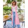 imageEkouaer Womens Zipper Robe 34 Sleeves Housecoat Full Length Nightgown Soft Loungewear Robe with Pockets S3XLPink