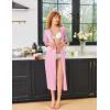 imageEkouaer Womens Zipper Robe 34 Sleeves Housecoat Full Length Nightgown Soft Loungewear Robe with Pockets S3XLPink