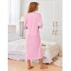 imageEkouaer Womens Zipper Robe 34 Sleeves Housecoat Full Length Nightgown Soft Loungewear Robe with Pockets S3XLPink
