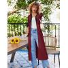 imageEkouaer Womens Zipper Robe 34 Sleeves Housecoat Full Length Nightgown Soft Loungewear Robe with Pockets S3XLWine Red