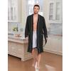 imageEkouaer Mens Robes Lightweight Knit Bathrobe Long Sleeve Kimono Robe V Neck Spa Knee Length Sleepwear with Pockets SXXLBlack