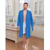 imageEkouaer Mens Robes Lightweight Knit Bathrobe Long Sleeve Kimono Robe V Neck Spa Knee Length Sleepwear with Pockets SXXLBlue