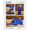 imageEkouaer Mens Robes Lightweight Knit Bathrobe Long Sleeve Kimono Robe V Neck Spa Knee Length Sleepwear with Pockets SXXLBlue