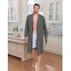imageEkouaer Mens Robes Lightweight Knit Bathrobe Long Sleeve Kimono Robe V Neck Spa Knee Length Sleepwear with Pockets SXXLDark Gray
