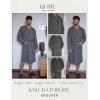 imageEkouaer Mens Robes Lightweight Knit Bathrobe Long Sleeve Kimono Robe V Neck Spa Knee Length Sleepwear with Pockets SXXLDark Gray