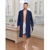 imageEkouaer Mens Robes Lightweight Knit Bathrobe Long Sleeve Kimono Robe V Neck Spa Knee Length Sleepwear with Pockets SXXLNavy Blue