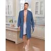 imageEkouaer Mens Robes Lightweight Knit Bathrobe Long Sleeve Kimono Robe V Neck Spa Knee Length Sleepwear with Pockets SXXLOcean Blue