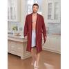 imageEkouaer Mens Robes Lightweight Knit Bathrobe Long Sleeve Kimono Robe V Neck Spa Knee Length Sleepwear with Pockets SXXLWine Red