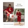 imageEkouaer Mens Robes Lightweight Knit Bathrobe Long Sleeve Kimono Robe V Neck Spa Knee Length Sleepwear with Pockets SXXLWine Red