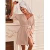 imageEkouaer Waffle Robes for Women Lightweight Knit V Neck 34 Sleeve Kimono Bathrobe with Pockets Soft Sexy Spa Loungewear SXXLKhaki