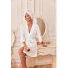 imageEkouaer Waffle Robes for Women Lightweight Knit V Neck 34 Sleeve Kimono Bathrobe with Pockets Soft Sexy Spa Loungewear SXXLWhite