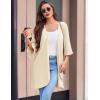 imageEkouaer Women Waffle Robes 34 Sleeve Ruffle Knit Bathrobe Soft Lightweight Knee Length Robe Loungewear SXXLApricot