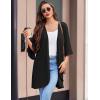 imageEkouaer Women Waffle Robes 34 Sleeve Ruffle Knit Bathrobe Soft Lightweight Knee Length Robe Loungewear SXXLBlack