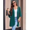imageEkouaer Women Waffle Robes 34 Sleeve Ruffle Knit Bathrobe Soft Lightweight Knee Length Robe Loungewear SXXLBlue Green