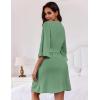 imageEkouaer Women Waffle Robes 34 Sleeve Ruffle Knit Bathrobe Soft Lightweight Knee Length Robe Loungewear SXXLGreen