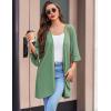 imageEkouaer Women Waffle Robes 34 Sleeve Ruffle Knit Bathrobe Soft Lightweight Knee Length Robe Loungewear SXXLGreen