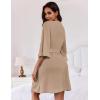 imageEkouaer Women Waffle Robes 34 Sleeve Ruffle Knit Bathrobe Soft Lightweight Knee Length Robe Loungewear SXXLKhaki