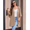 imageEkouaer Women Waffle Robes 34 Sleeve Ruffle Knit Bathrobe Soft Lightweight Knee Length Robe Loungewear SXXLKhaki