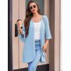 imageEkouaer Women Waffle Robes 34 Sleeve Ruffle Knit Bathrobe Soft Lightweight Knee Length Robe Loungewear SXXLLight Blue