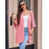 imageEkouaer Women Waffle Robes 34 Sleeve Ruffle Knit Bathrobe Soft Lightweight Knee Length Robe Loungewear SXXLPink