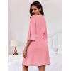 imageEkouaer Women Waffle Robes 34 Sleeve Ruffle Knit Bathrobe Soft Lightweight Knee Length Robe Loungewear SXXLPink