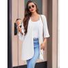 imageEkouaer Women Waffle Robes 34 Sleeve Ruffle Knit Bathrobe Soft Lightweight Knee Length Robe Loungewear SXXLWhite