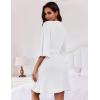 imageEkouaer Women Waffle Robes 34 Sleeve Ruffle Knit Bathrobe Soft Lightweight Knee Length Robe Loungewear SXXLWhite