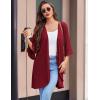 imageEkouaer Women Waffle Robes 34 Sleeve Ruffle Knit Bathrobe Soft Lightweight Knee Length Robe Loungewear SXXLWine Red
