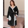 imageEkouaer Womens Robes Knee Length Hooded Bathrobe Cute House Coats with Pockets SXXLBlack