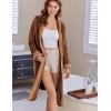imageEkouaer Womens Robes Knee Length Hooded Bathrobe Cute House Coats with Pockets SXXLBrown
