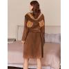 imageEkouaer Womens Robes Knee Length Hooded Bathrobe Cute House Coats with Pockets SXXLBrown