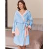 imageEkouaer Womens Robes Knee Length Hooded Bathrobe Cute House Coats with Pockets SXXLLight Blue