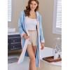 imageEkouaer Womens Robes Knee Length Hooded Bathrobe Cute House Coats with Pockets SXXLLight Blue