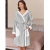 imageEkouaer Womens Robes Knee Length Hooded Bathrobe Cute House Coats with Pockets SXXLLight Gray