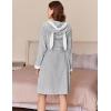 imageEkouaer Womens Robes Knee Length Hooded Bathrobe Cute House Coats with Pockets SXXLLight Gray