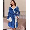 imageEkouaer Womens Robes Knee Length Hooded Bathrobe Cute House Coats with Pockets SXXLNavy Blue