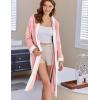 imageEkouaer Womens Robes Knee Length Hooded Bathrobe Cute House Coats with Pockets SXXLPink