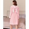 imageEkouaer Womens Robes Knee Length Hooded Bathrobe Cute House Coats with Pockets SXXLPink